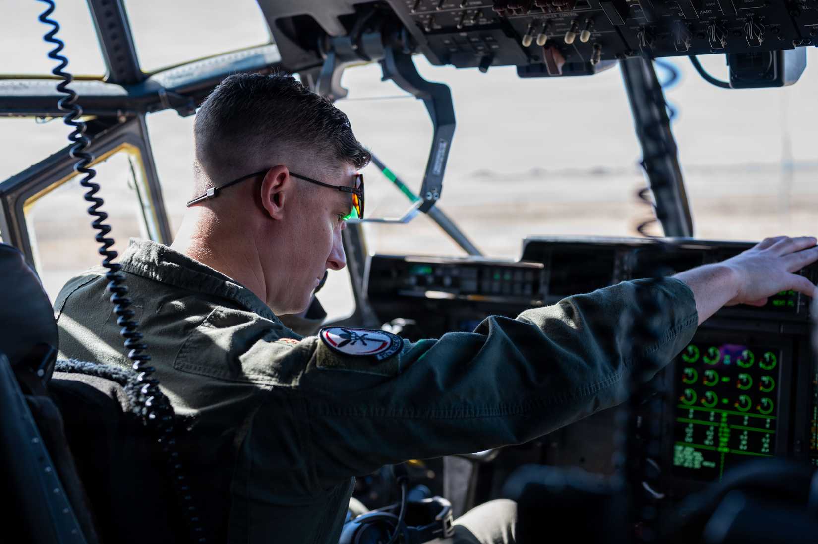 Major Matthew Enderle, an instructor pilot assigned to the 512th Rescue Squadron, prepares for take-off for an HC-130J training sortie on March 18, 2026.-1