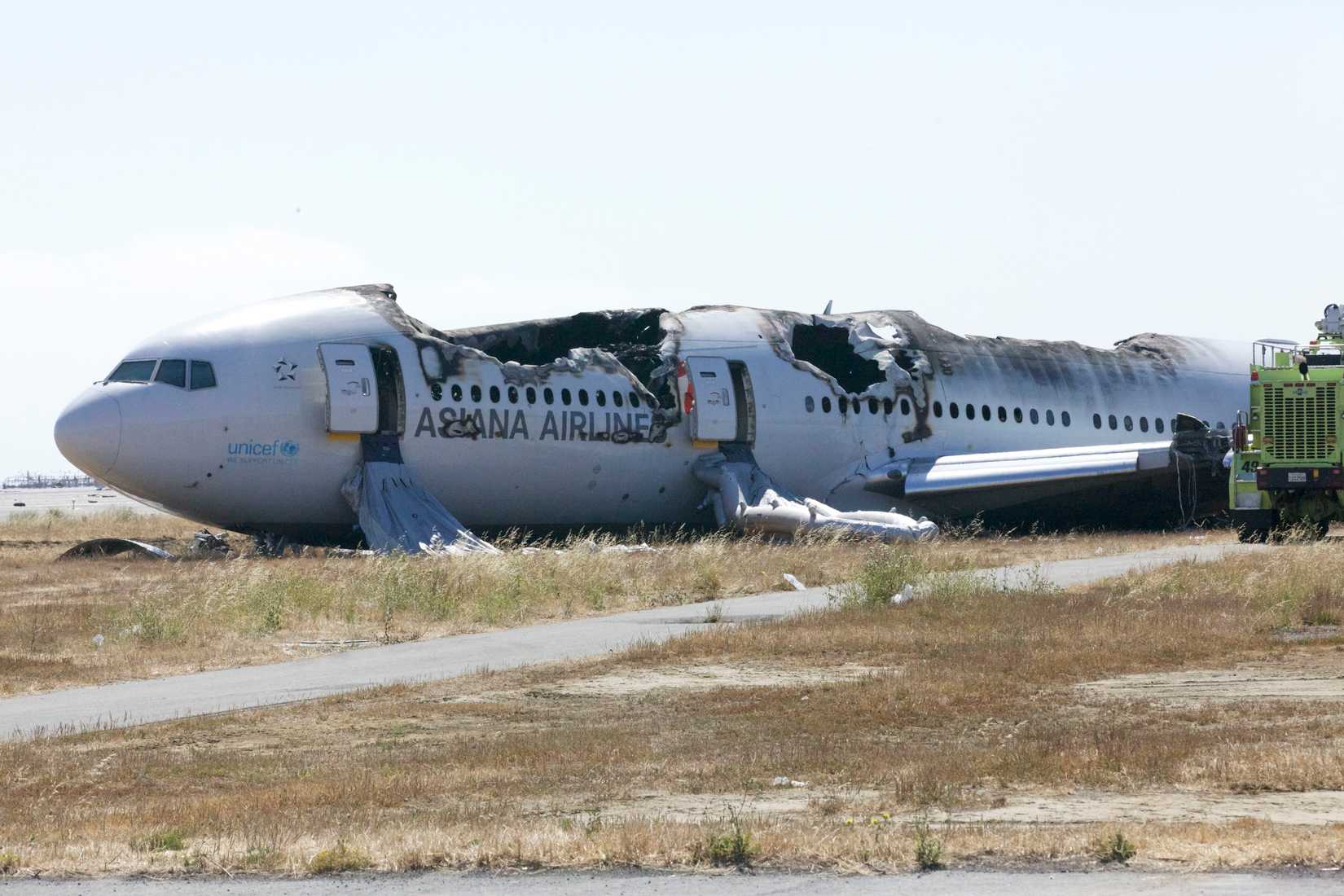 Wreckage of Asiana Airlines Flight 214 at San Francisco Airport
