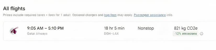 Qatar Airways to Los Angeles