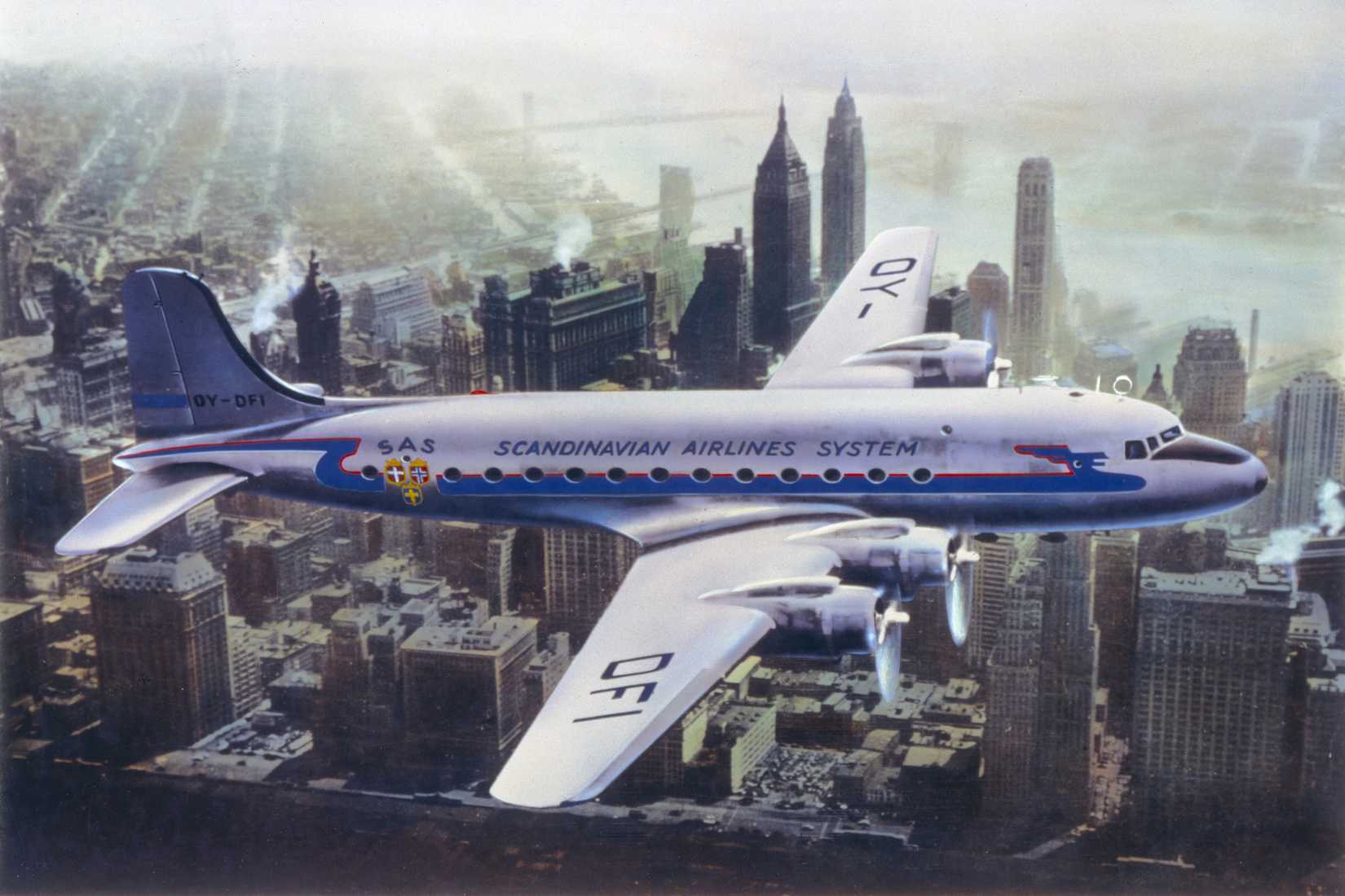 SAS DC-4 Dan Viking first flight to New York