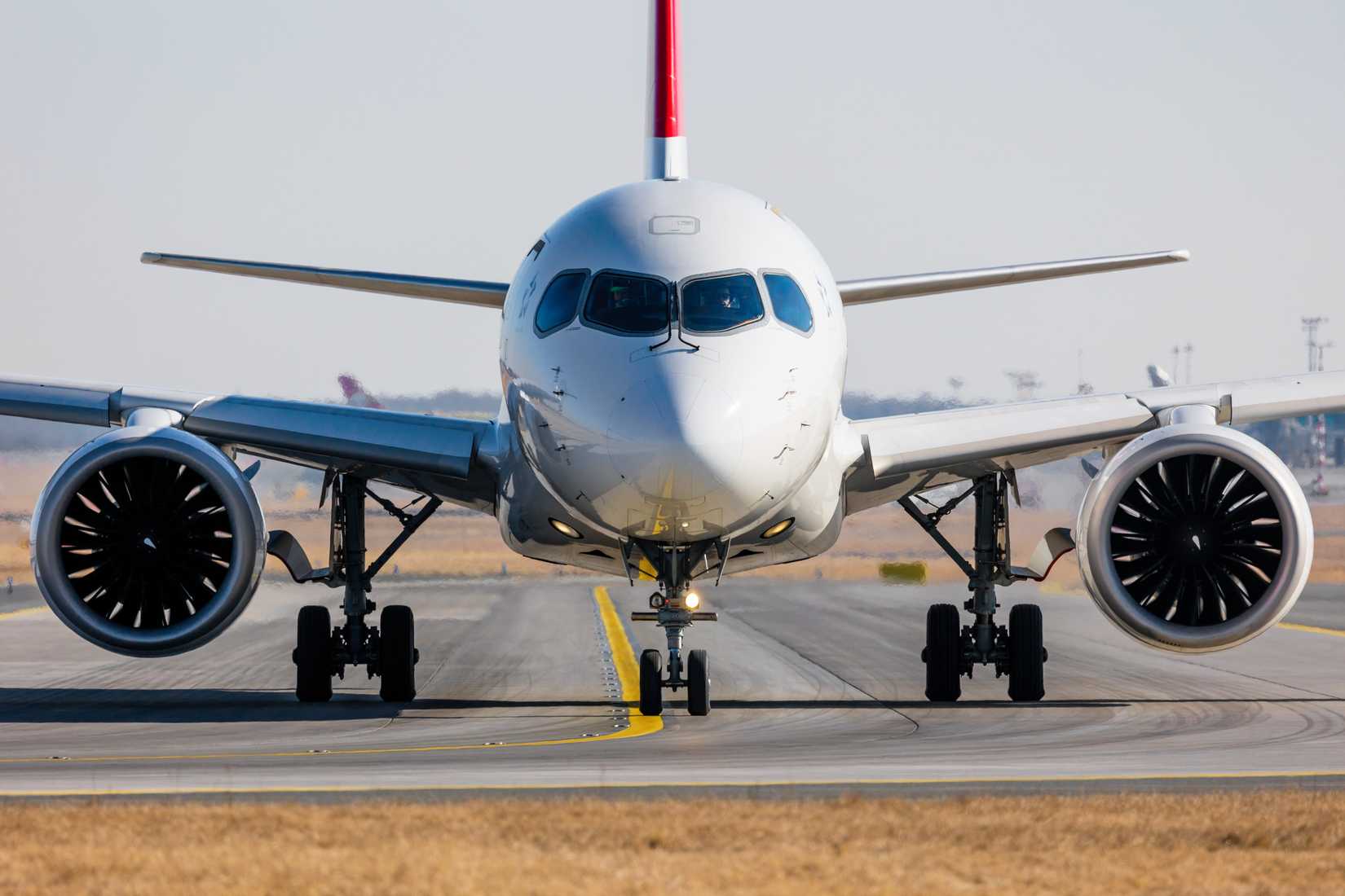 SWISS A220 from the front