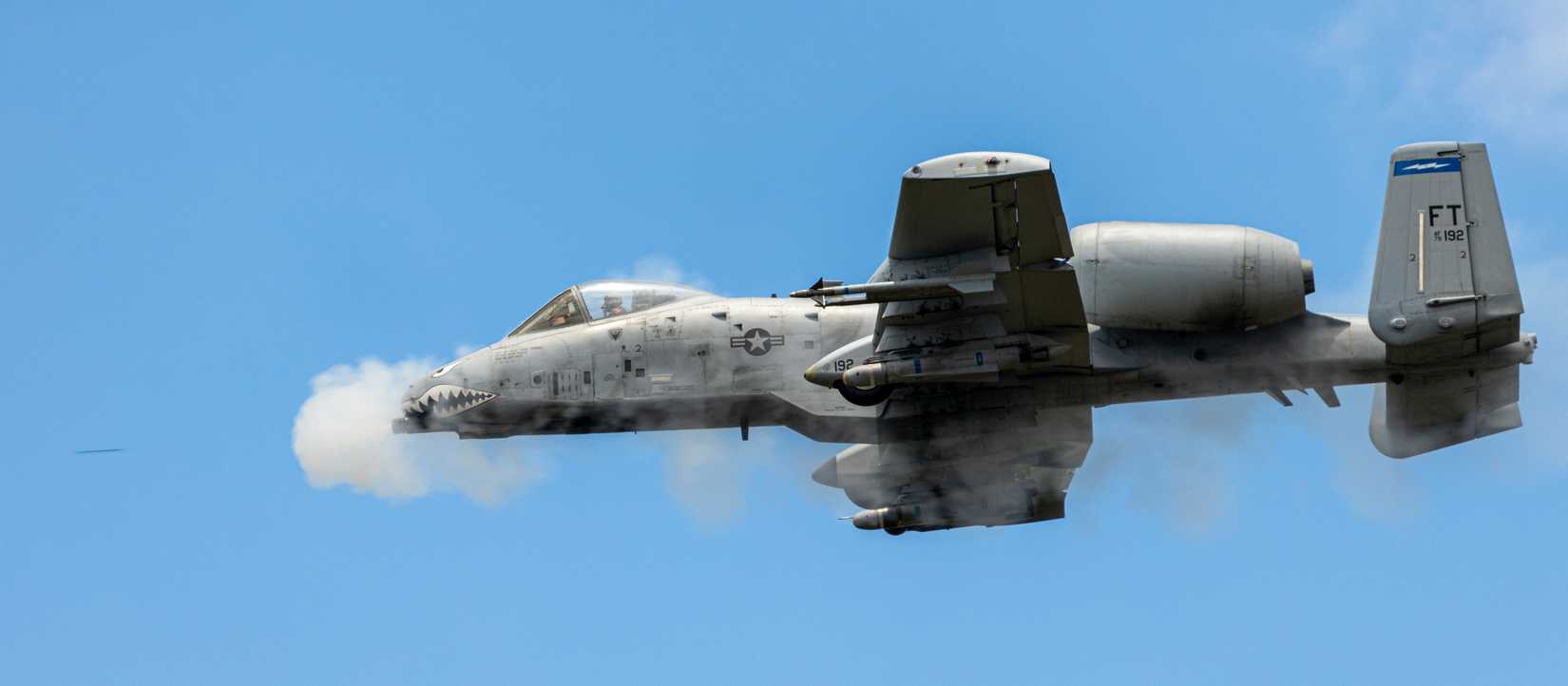 A-10 Warthog firing its GAU-8 cannon