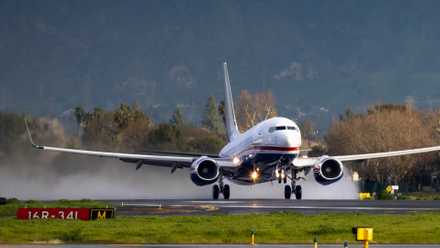 Private Boeing 737 Taking Off