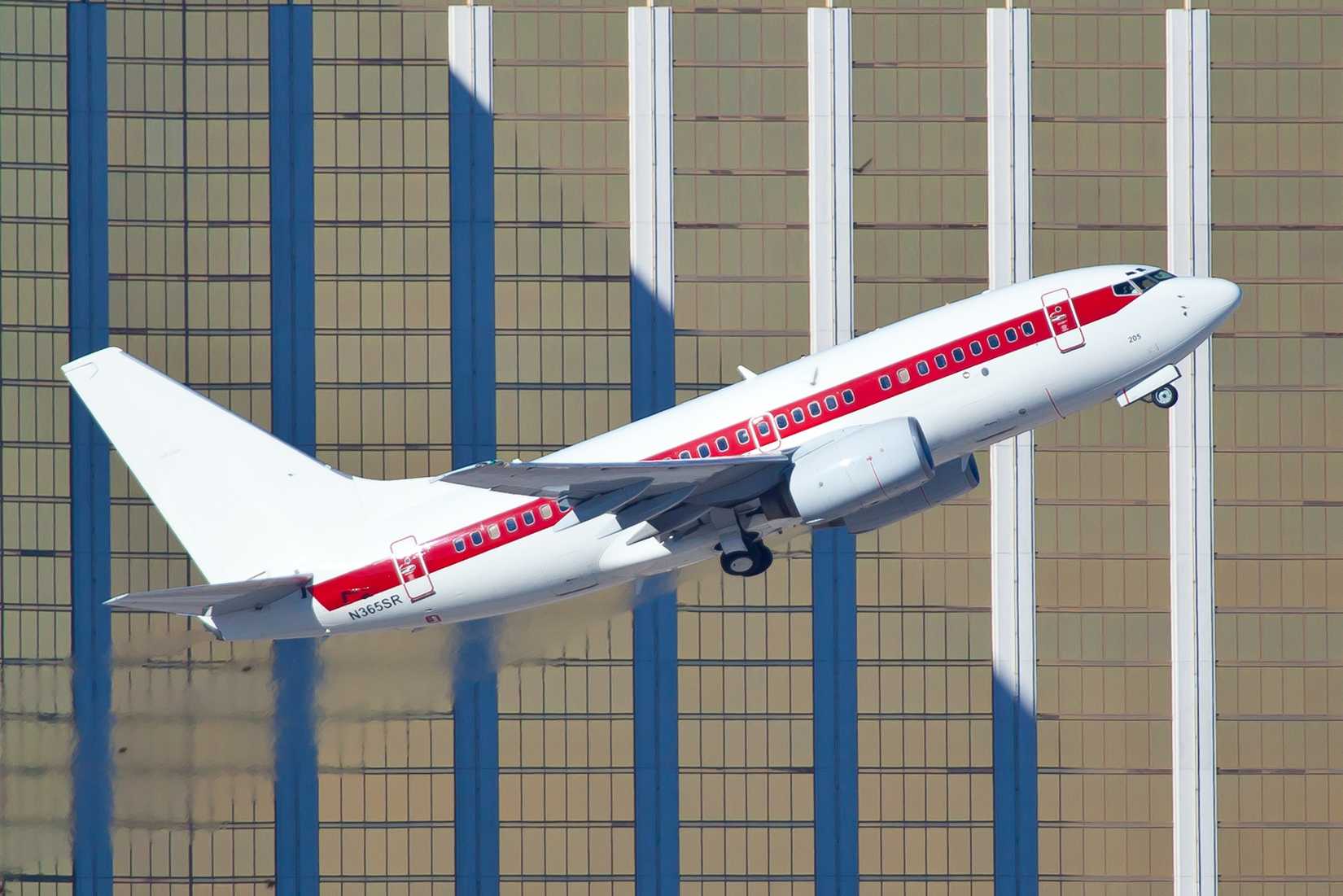 Janet Airlines aircraft in flight at Las Vegas