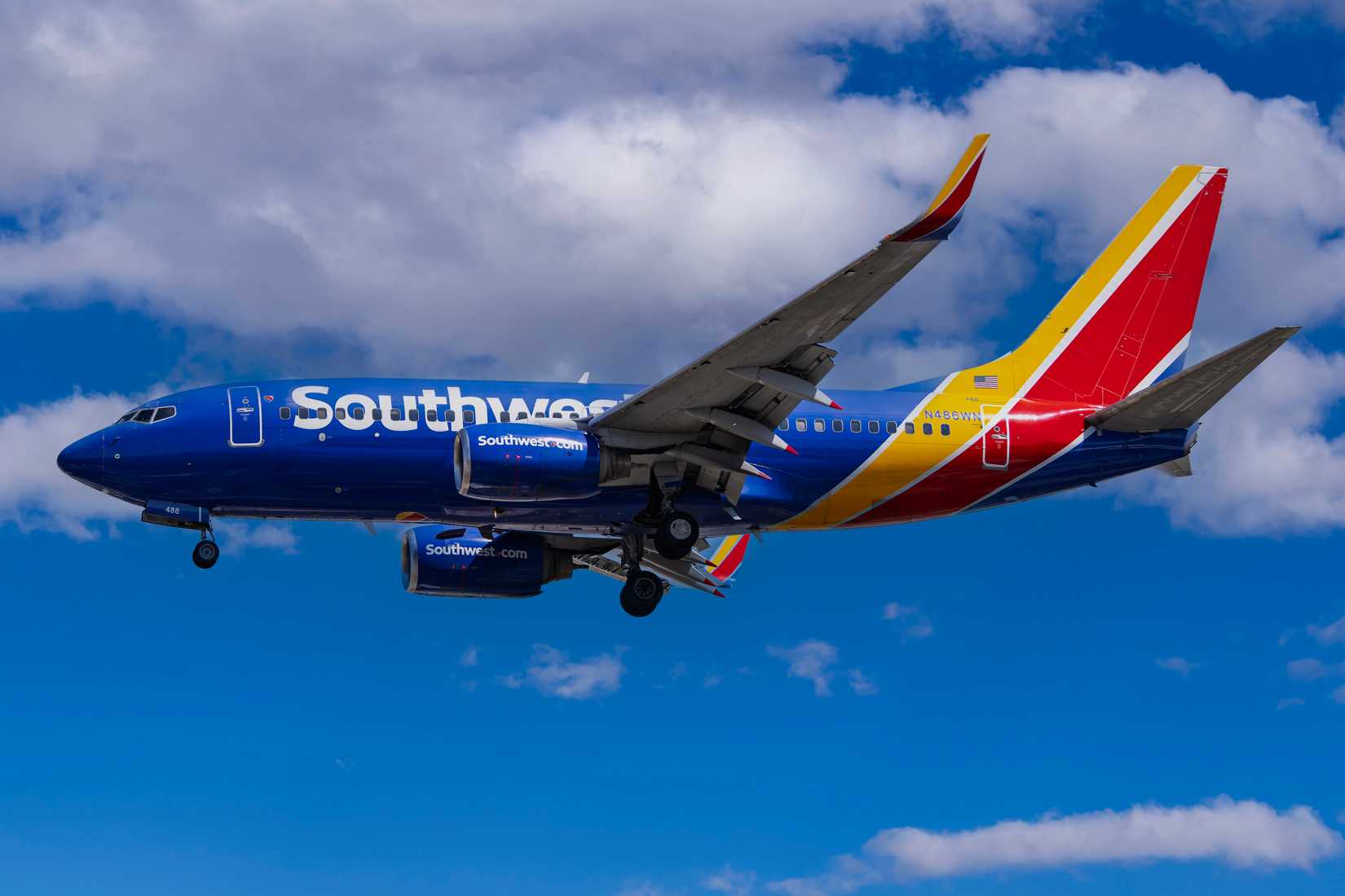 Southwest Airlines Boeing 737-700 N486WN at Harry Reid Intl Airport.