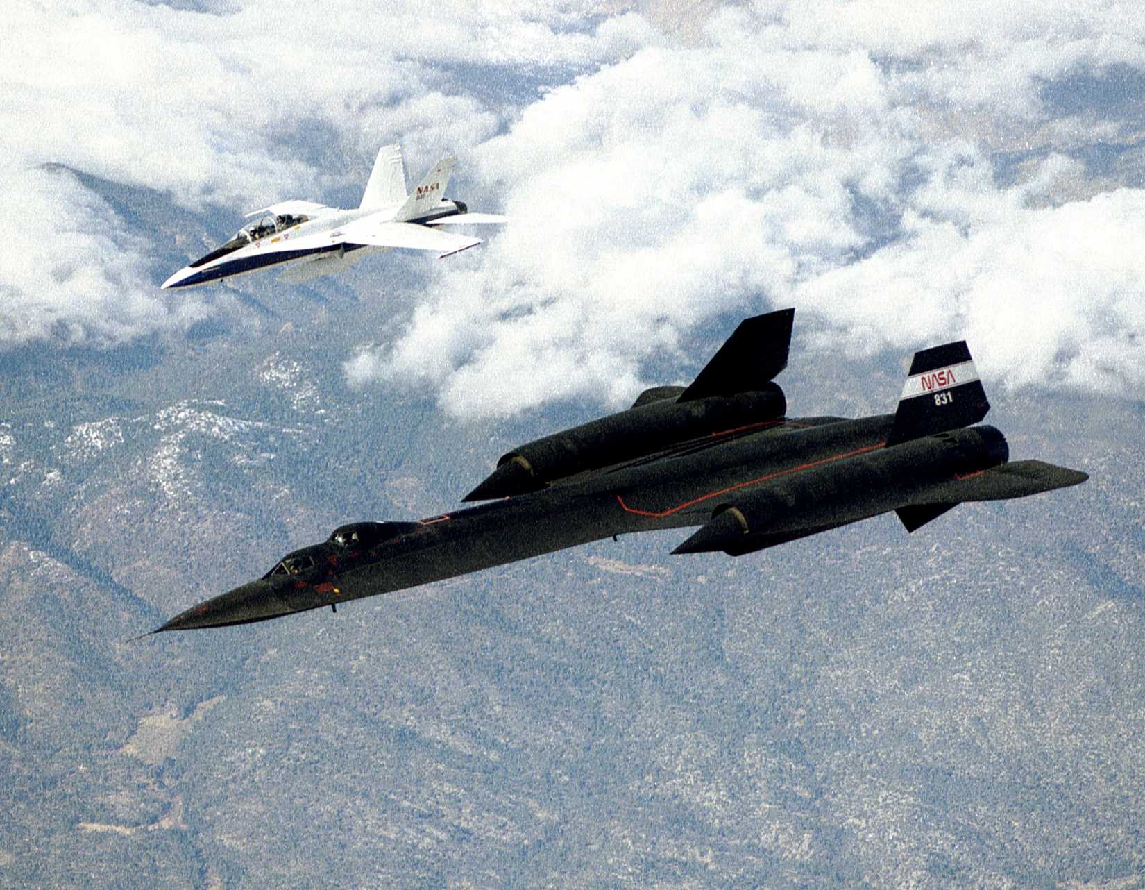 The two SR-71s at Dryden were assigned the following NASA tail numbers. NASA 844 A model, military serial 617980 and NASA 831 B model, military serial 617956.