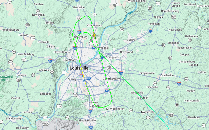 UPS Diversion Map Louisville