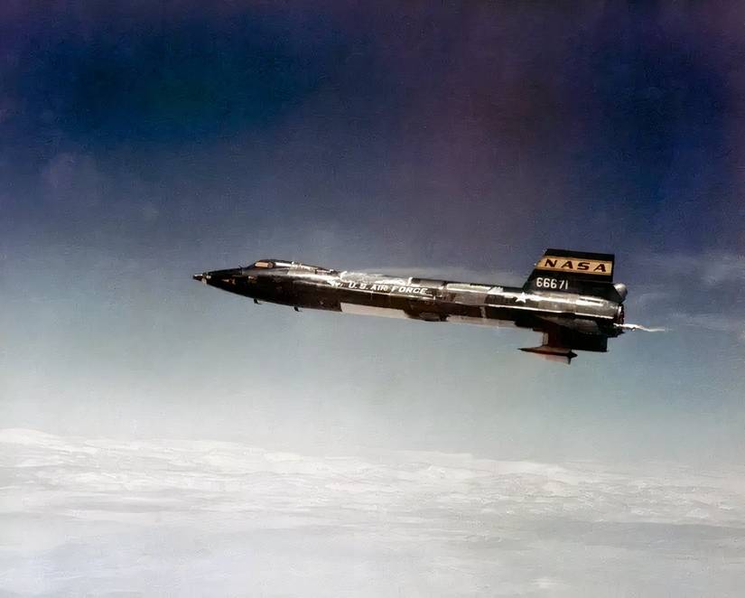 X-15 flying above the clouds