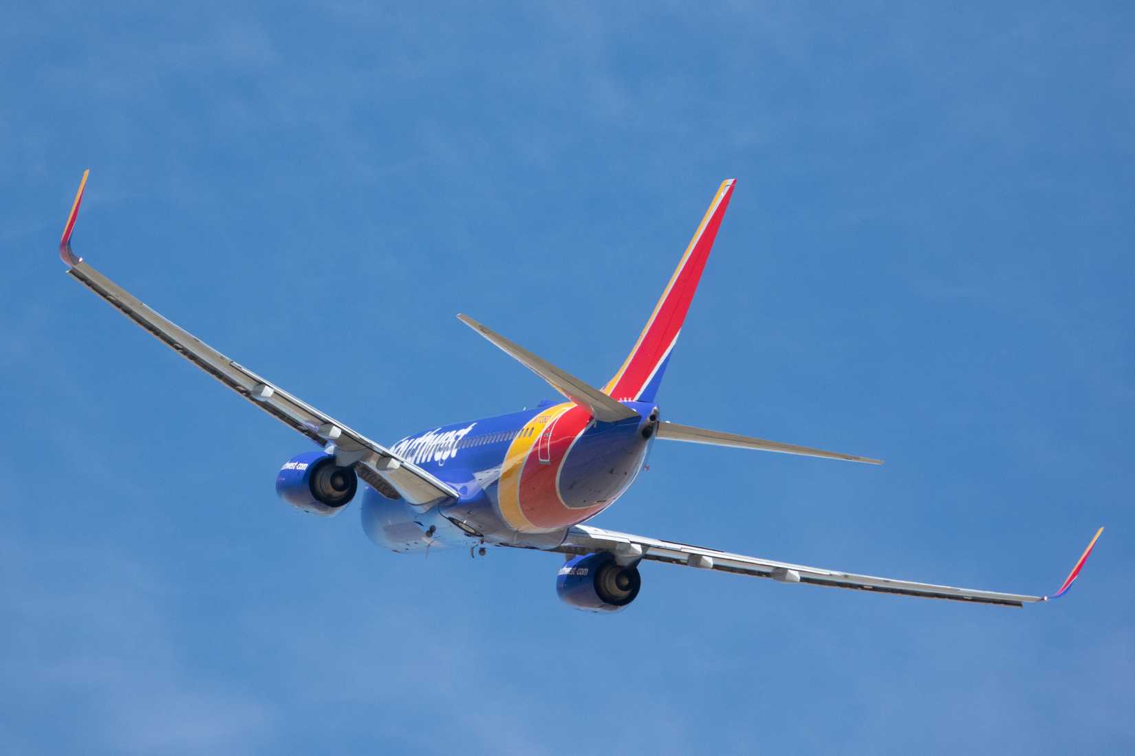Southwest Airlines Boeing 737 banking away
