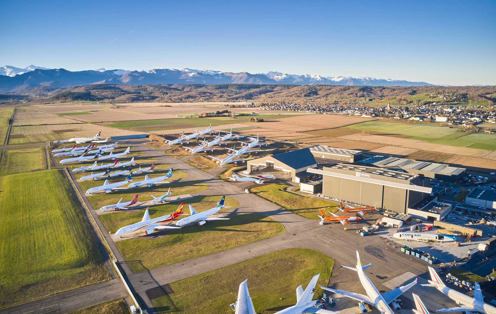 Tarmac Aerosave aircraft storage facility in Tarbes