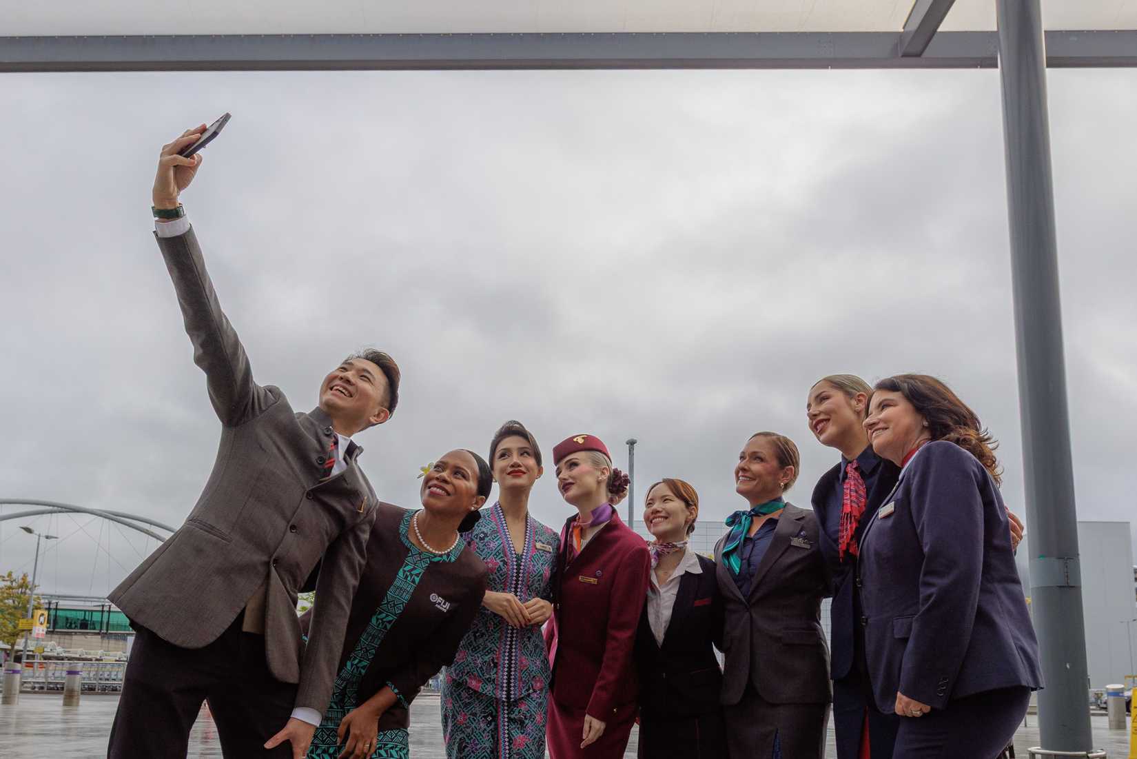 oneworld Cabin Crew At Heathrow Outside