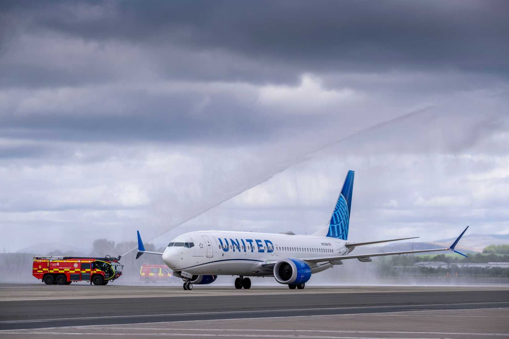 United Airlines Water Cannon Salute