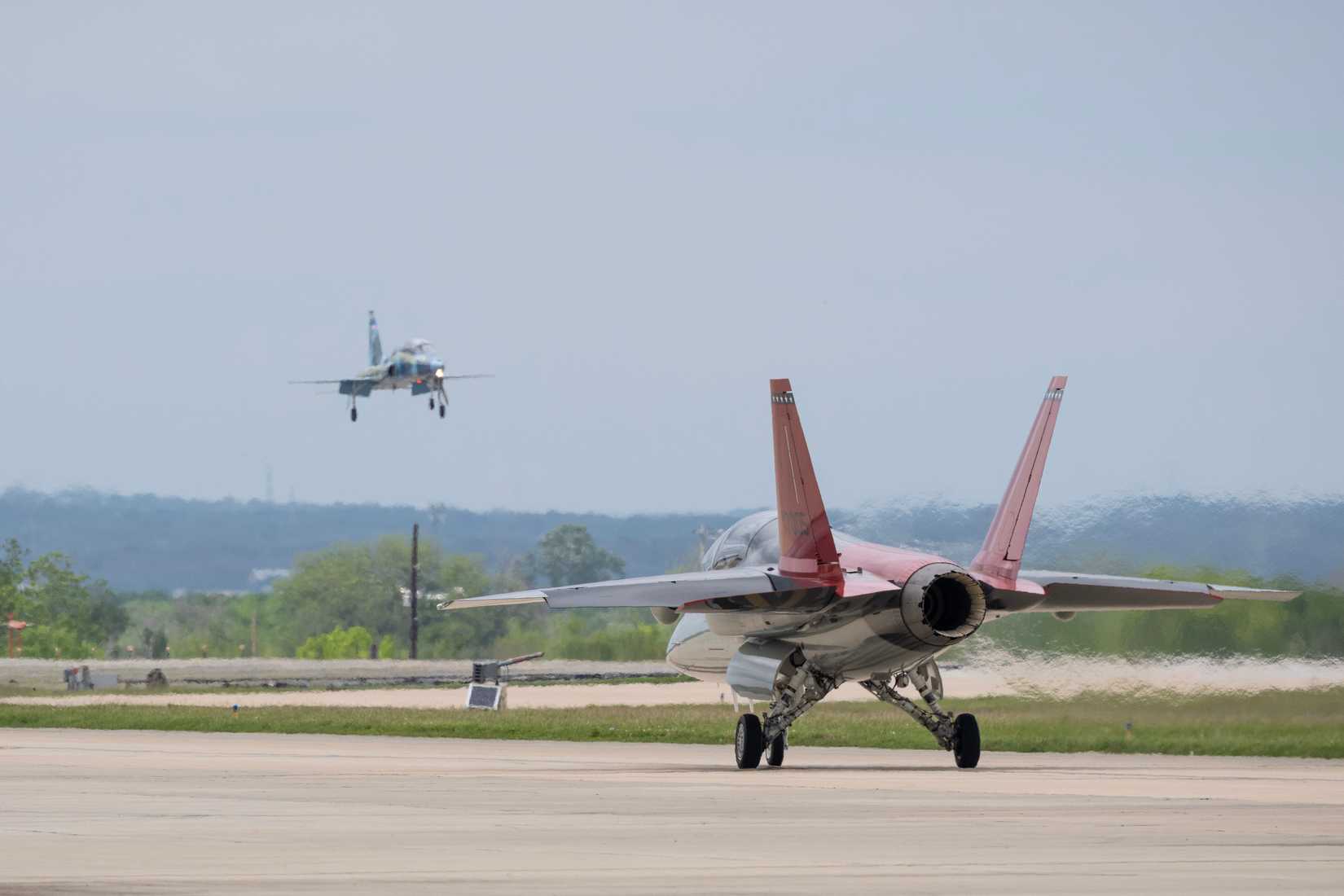 A T-7A Red Hawk taxis to take off at Joint Base San Antonio-Randolph, April 23, 2026.