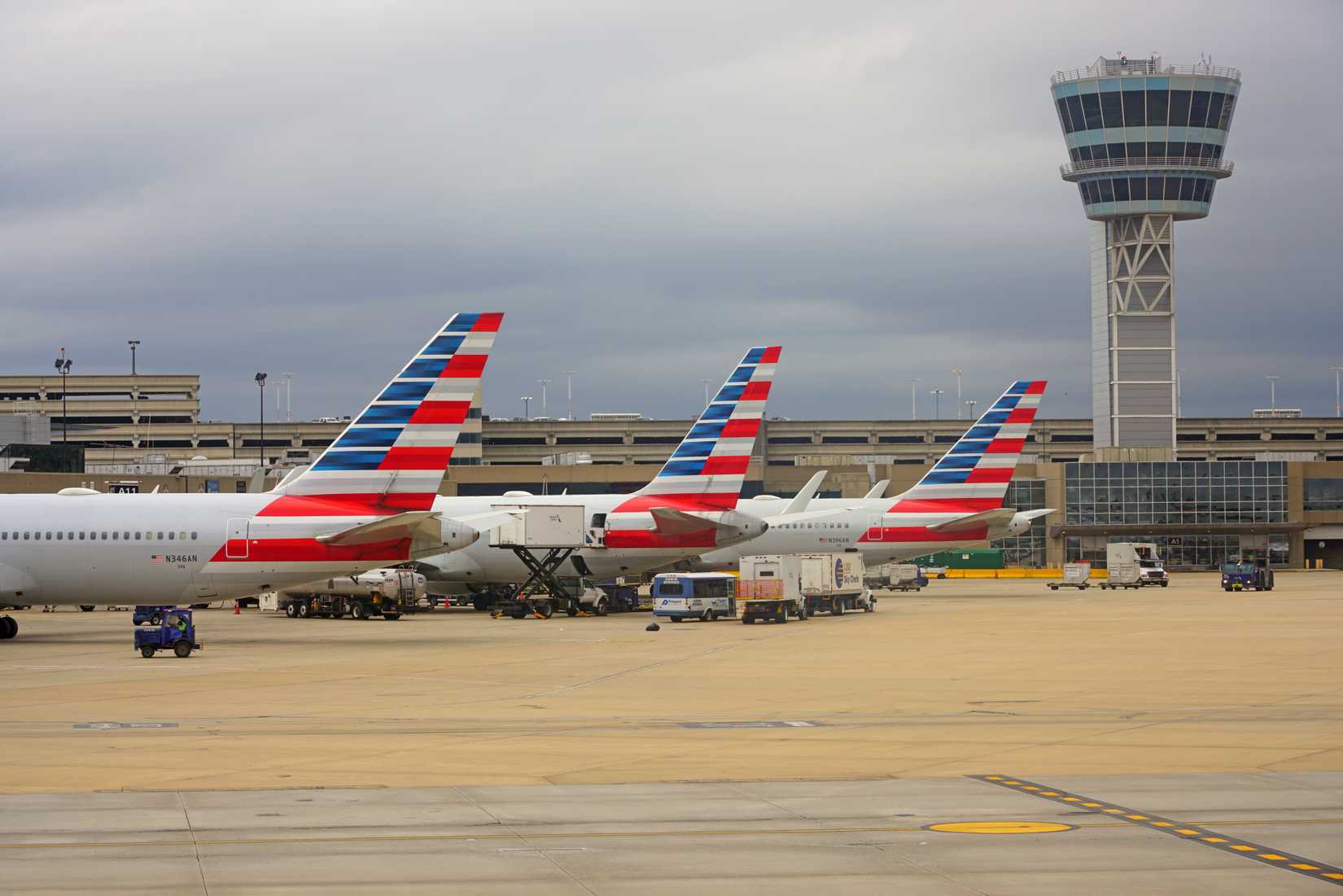 American Airlines aircraft parked at Philadelphia airport