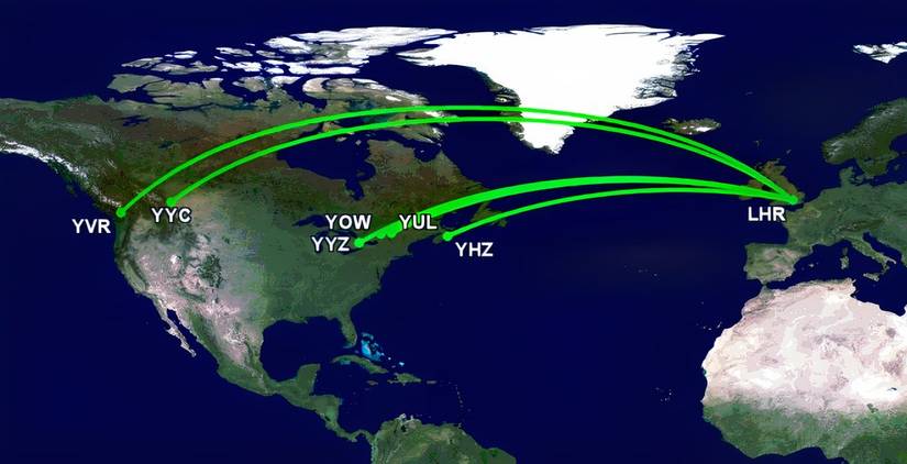Air Canada's LHR network