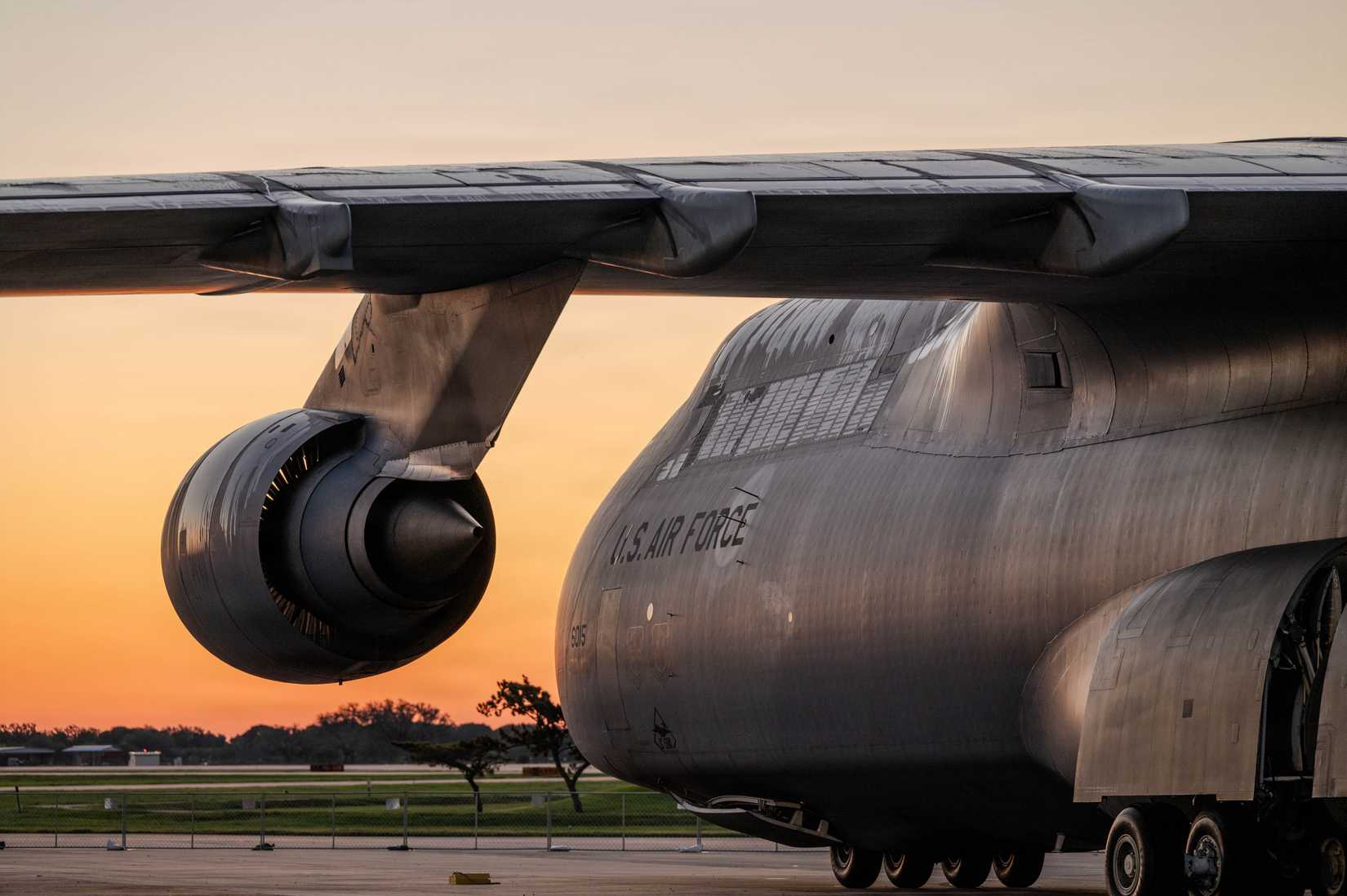 Air Force C-5M Super Galaxy, assigned to the 433rd Airlift Wing, sits on the ramp at Joint Base San Antonio-Randolph, May 2, 2026.