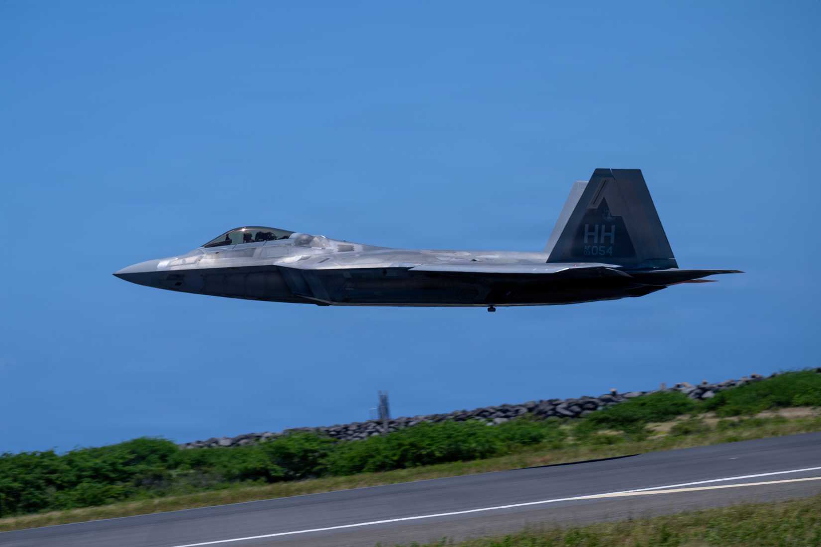Air Force Chief of Staff Gen. Ken Wilsbach takes off in an F-22 Raptor from Joint Base Pearl Harbor-Hickam, Hawaii, May 13, 2026.