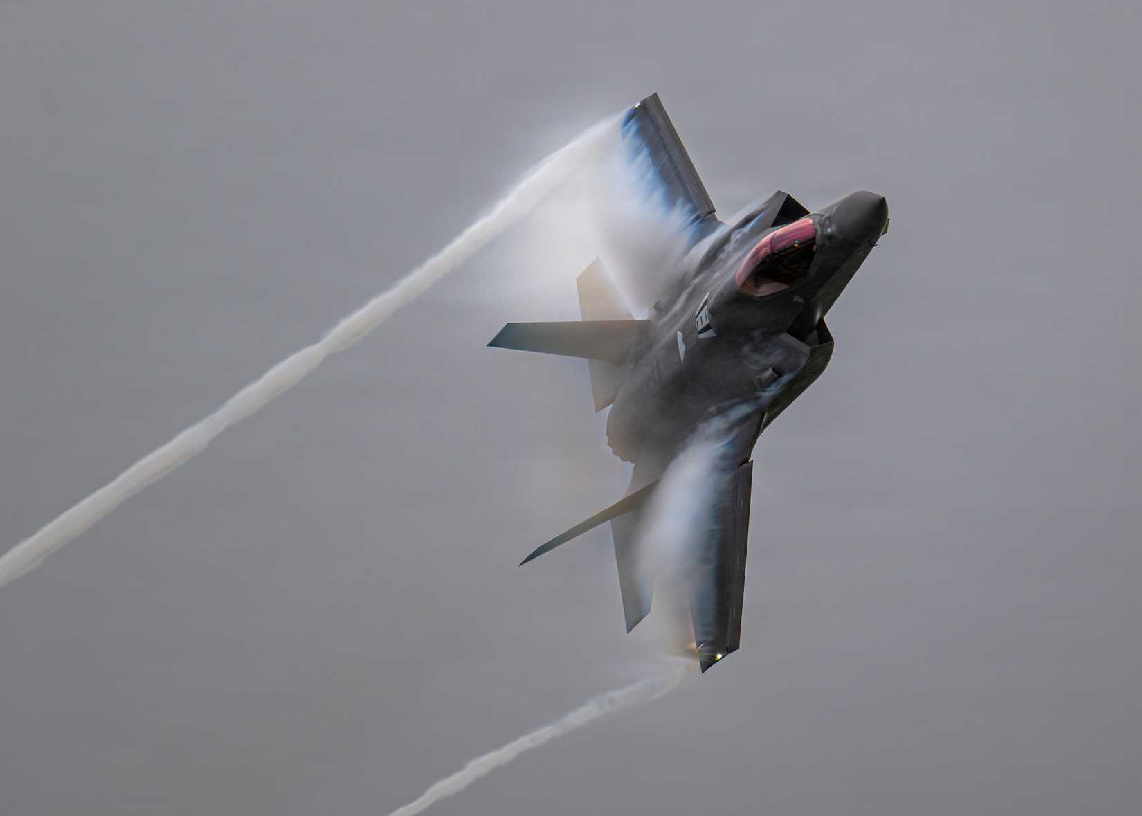 Sean, F-35A demonstration team pilot, at the Oregon International Air Show in Hillsboro, Oregon, May 15, 2026. 