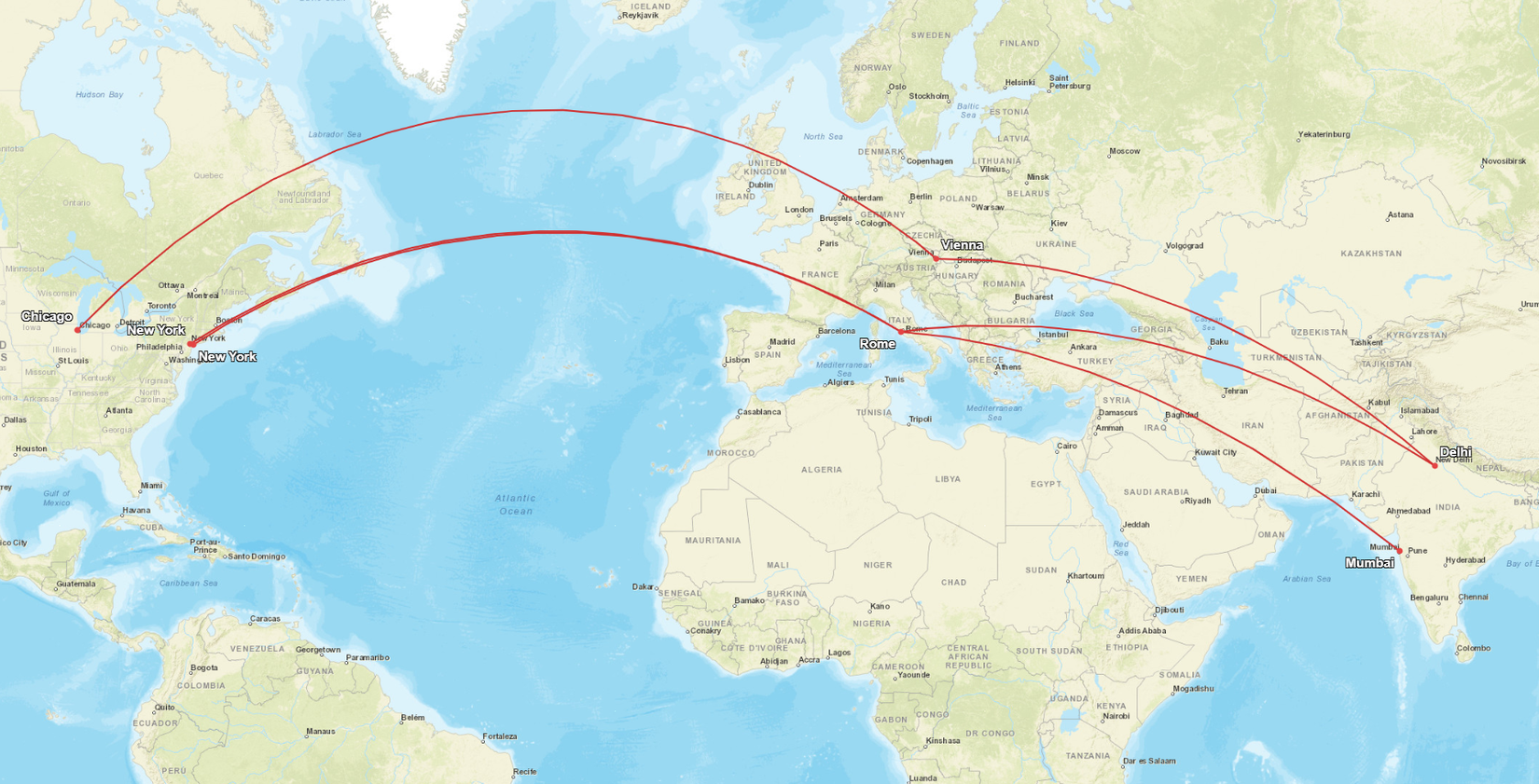 Air India Cancelled US Routes Map