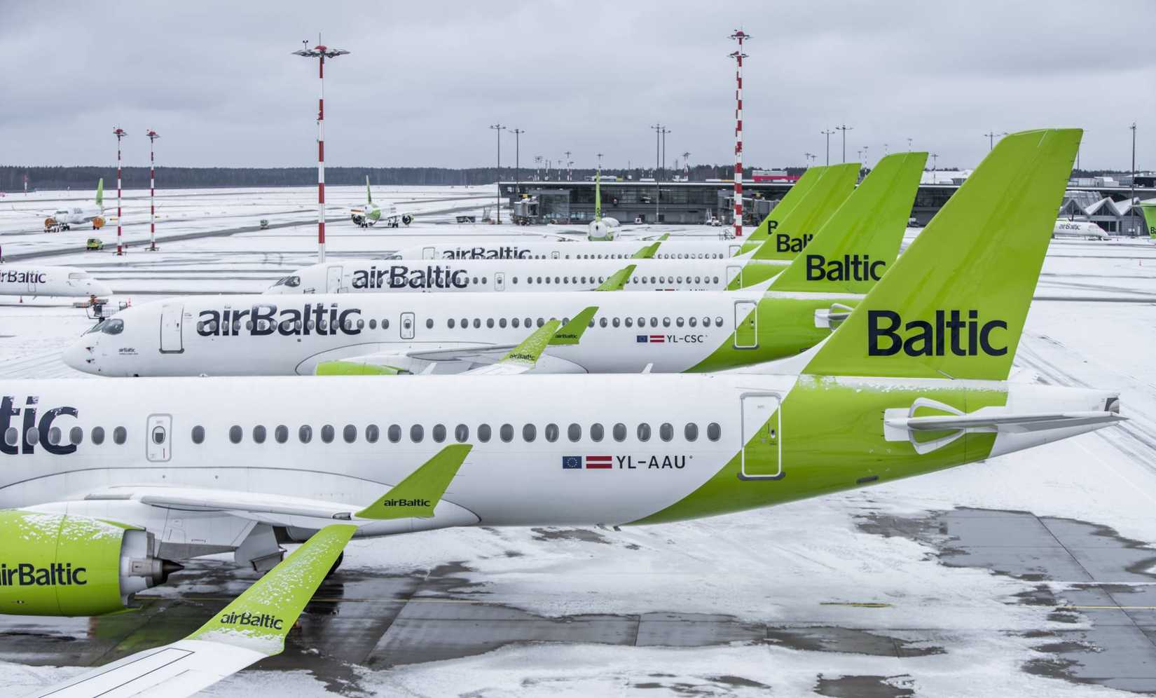 AirBaltic A220s Parked In Riga
