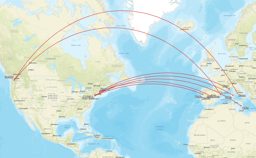 DL New Europe Routes Map