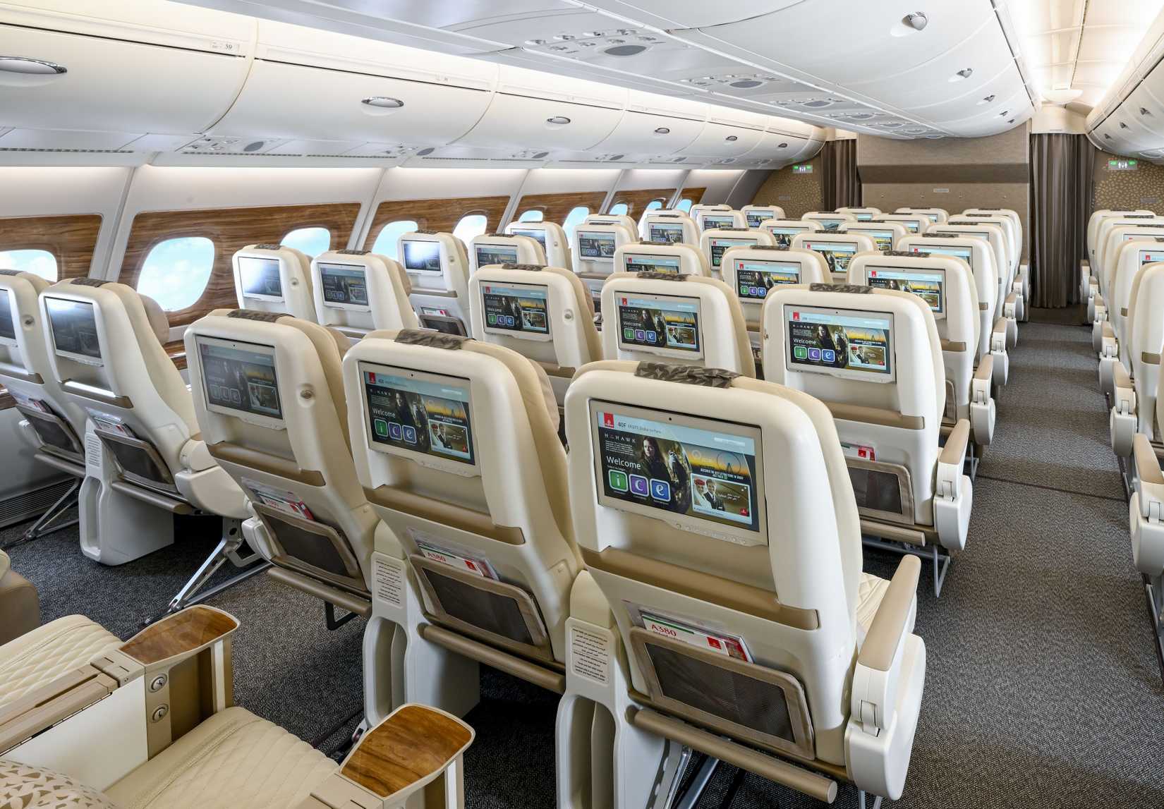 Emirates premium economy seat back