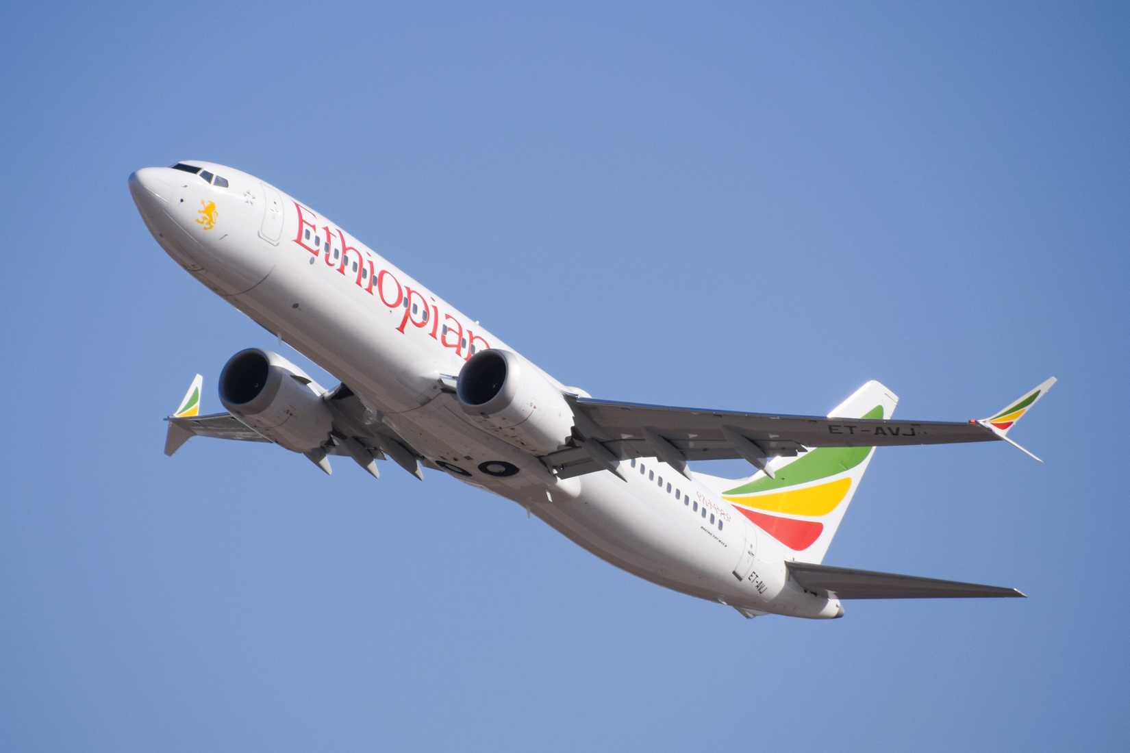 Ethiopian Airlines Boeing 737 MAX 8 taking off