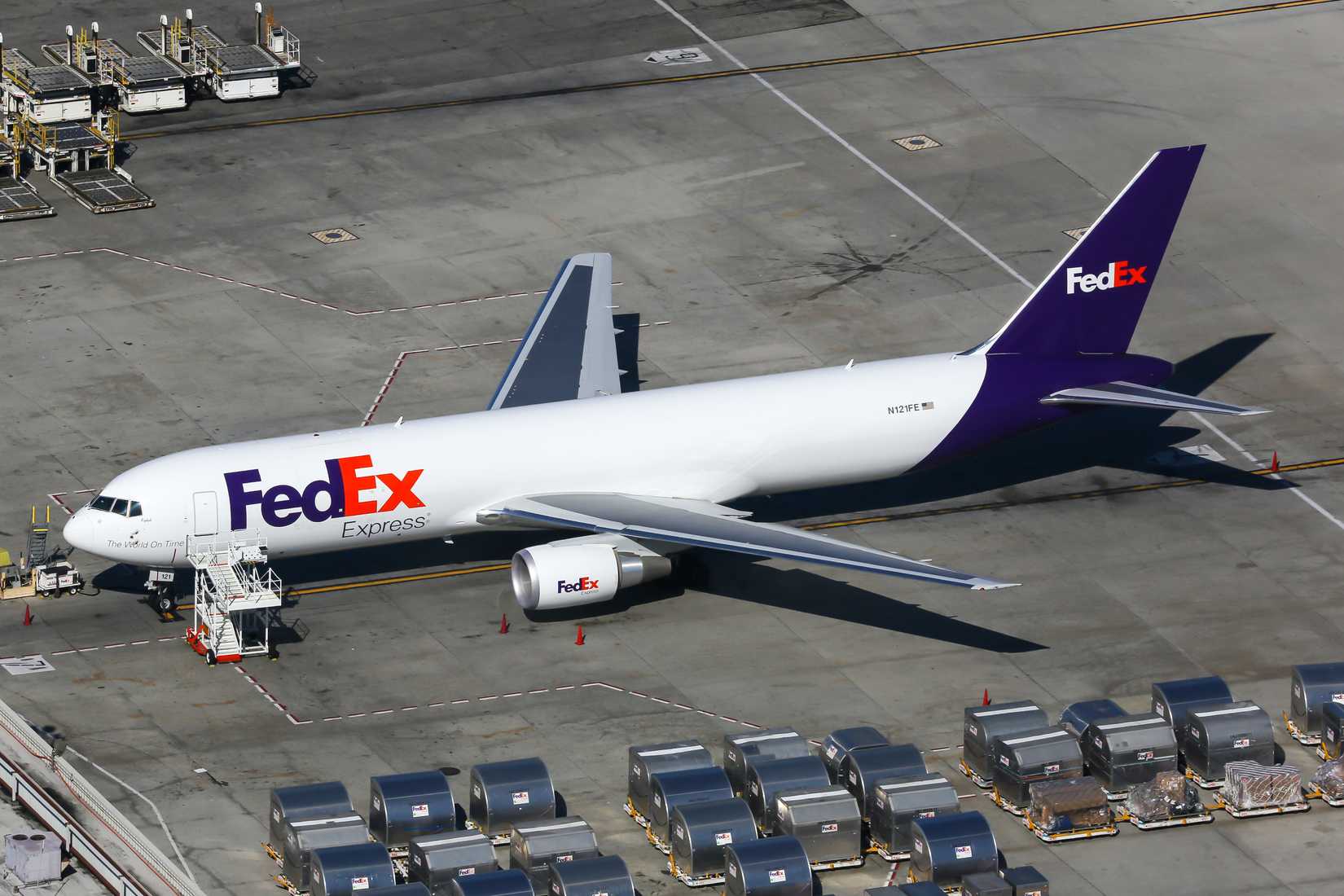FedEx Boeing 767-300F parked