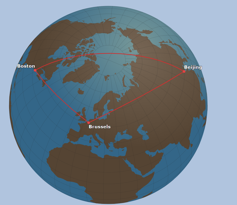 Hainan Airlines Round The World Map
