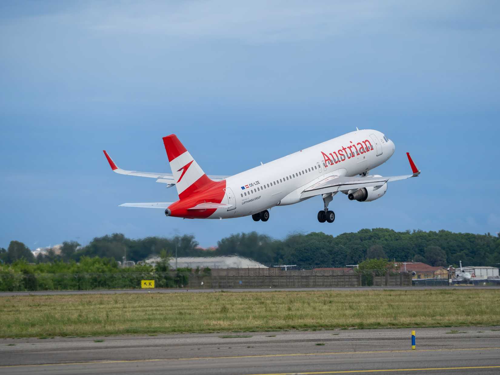 Iberia Airbus A320 NEO takes-off at LIN Milano Linate international airport.