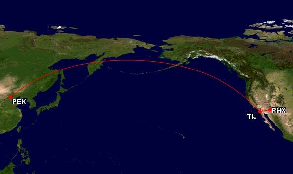 International flights from Tijuana International Airport (TIJ)