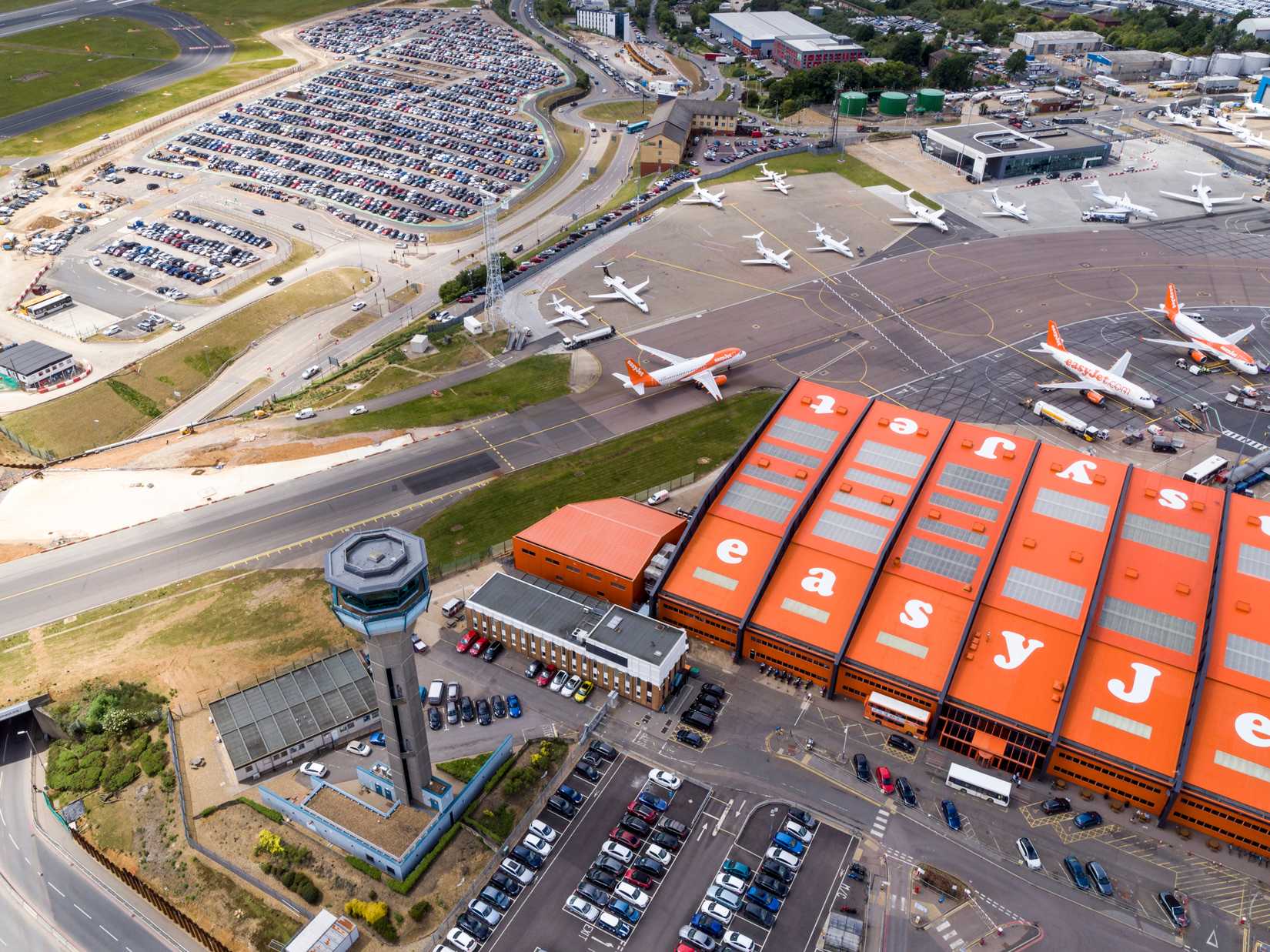 Luton Airport view from above