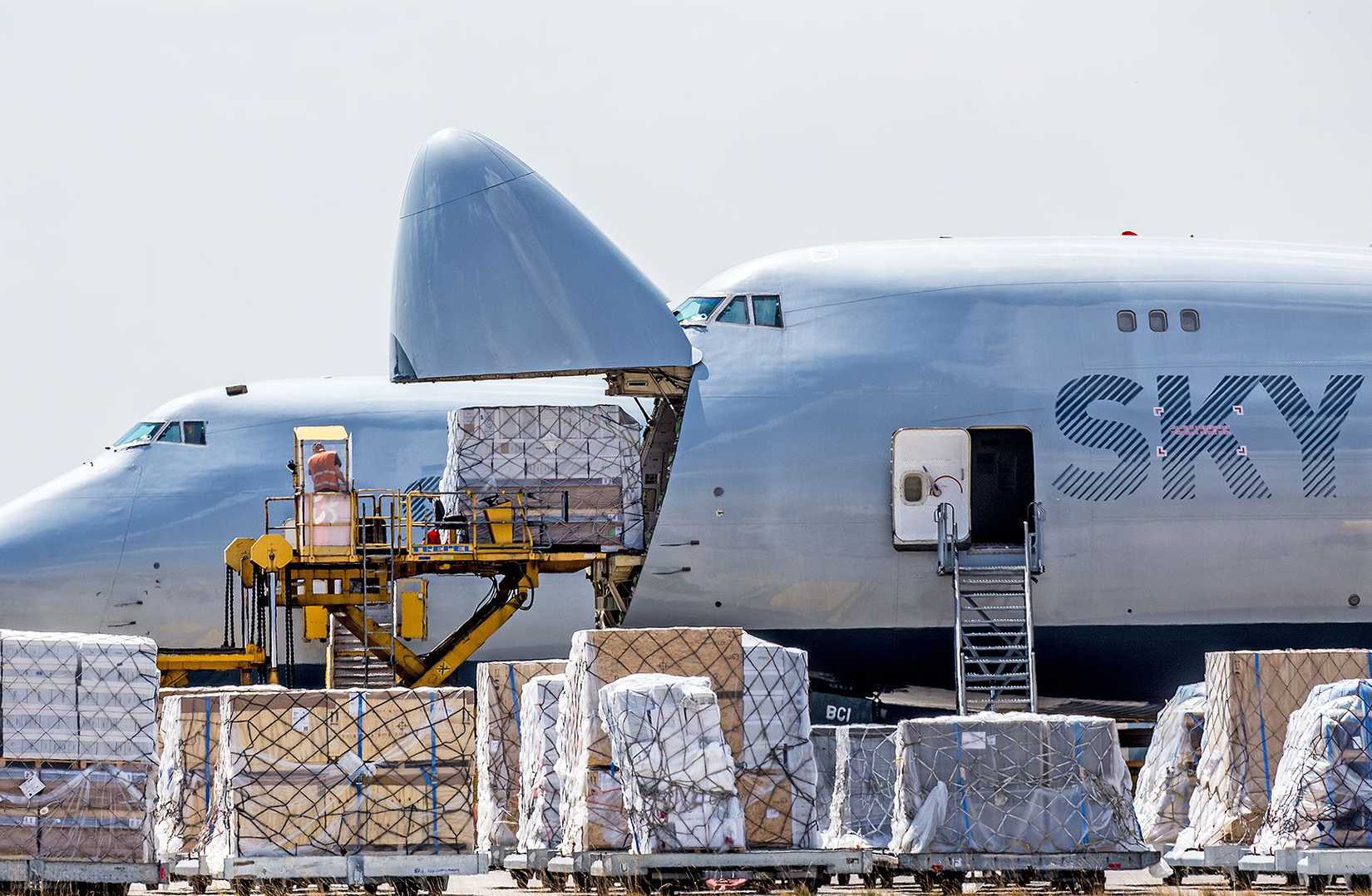 Two Boeing 747 Aircraft With Nose Loading Capability At Maastricht Aachen Airport
