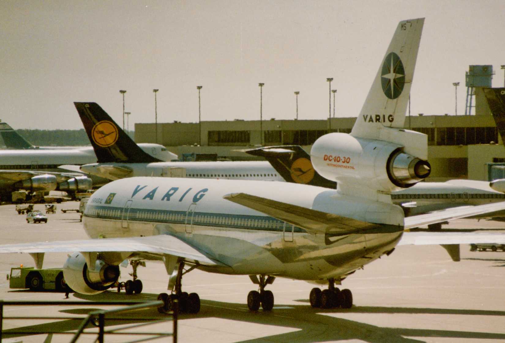 McDonnell Douglas DC-10-30 Varig Airlines at Frankfurt Germany.