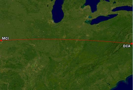 MCI-DCA route map