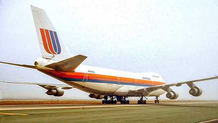 United Boeing 747 On Runway