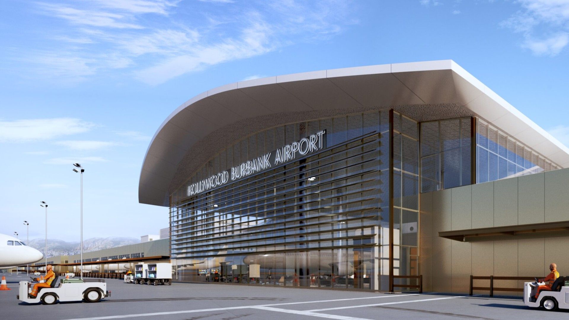 Rendering of Hollywood Burbank Replacement  Passenger Terminal Airside ground ops.