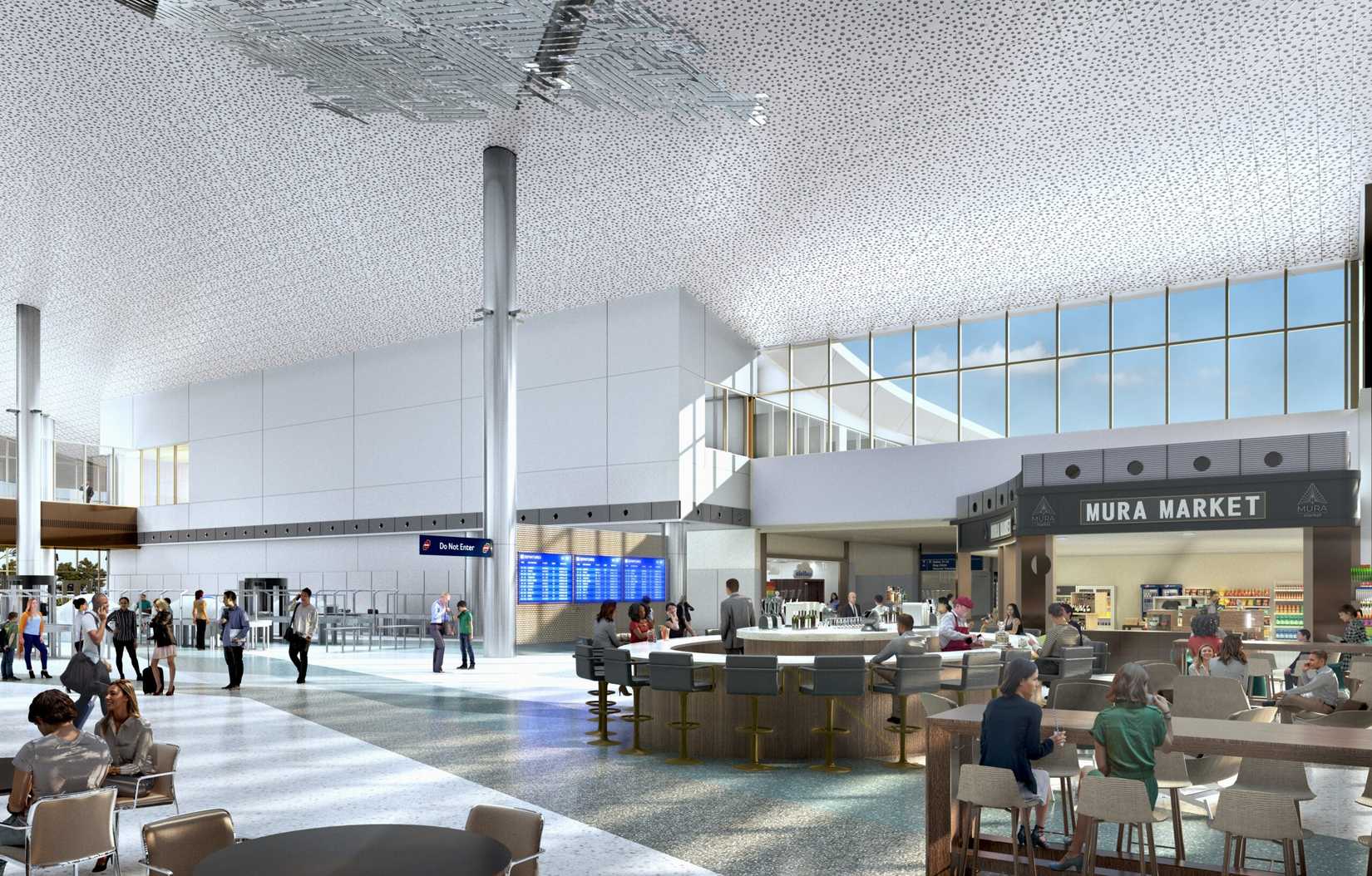 Rendering of Hollywood Burbank Replacement  Passenger Terminal concourse.