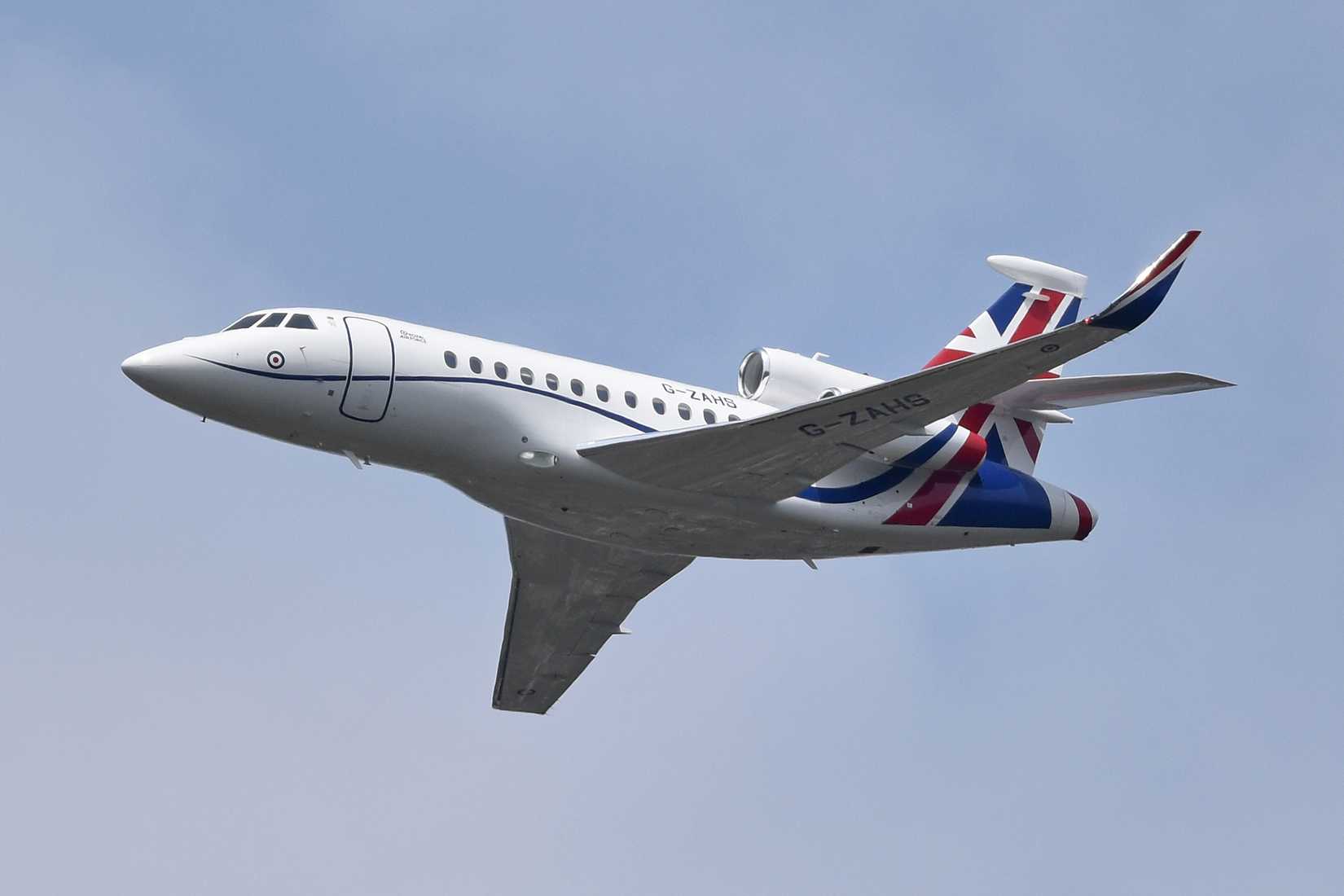 Royal Air Force (RAF) Dassault Falcon 900LX in air
