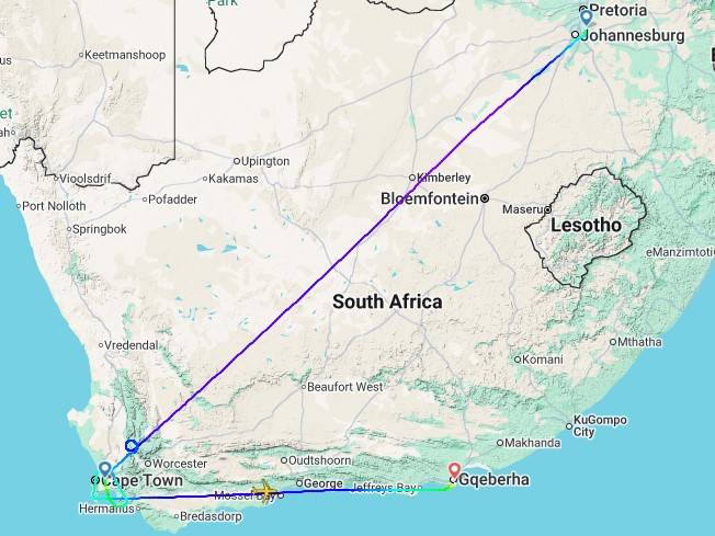 SA313 JNB to CPT diversion to Port Elizabeth