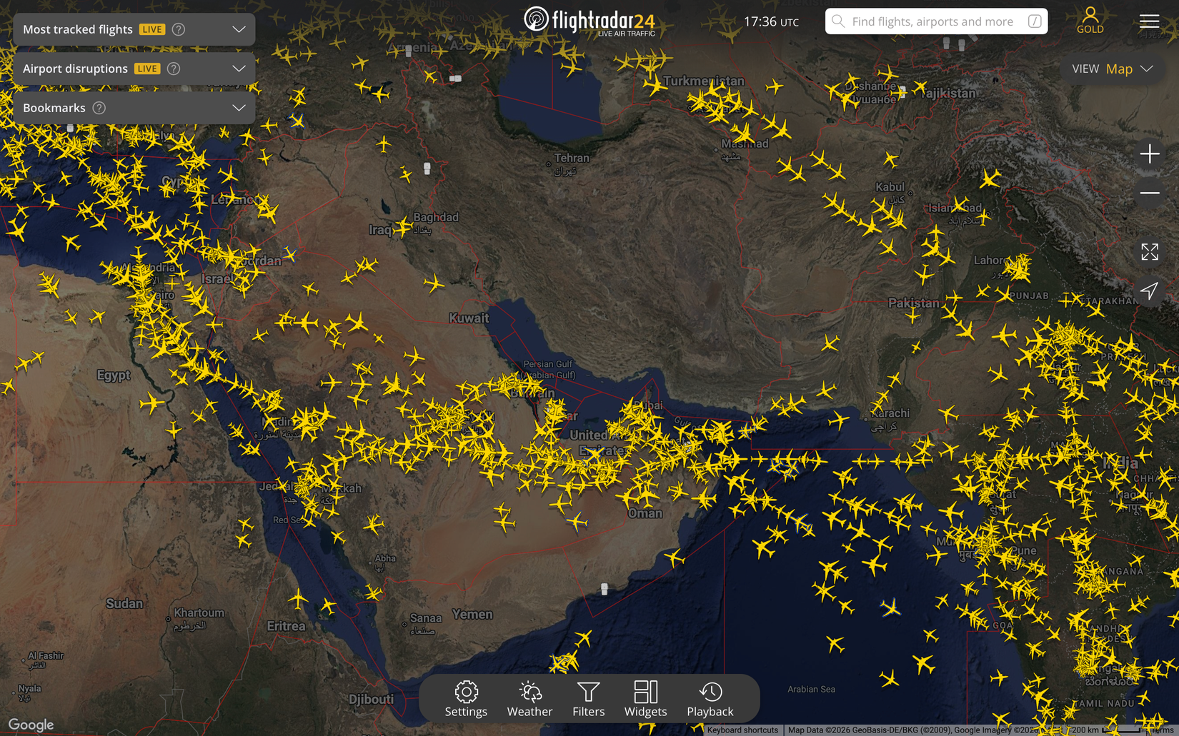 Flightradar24 Safe Corridors