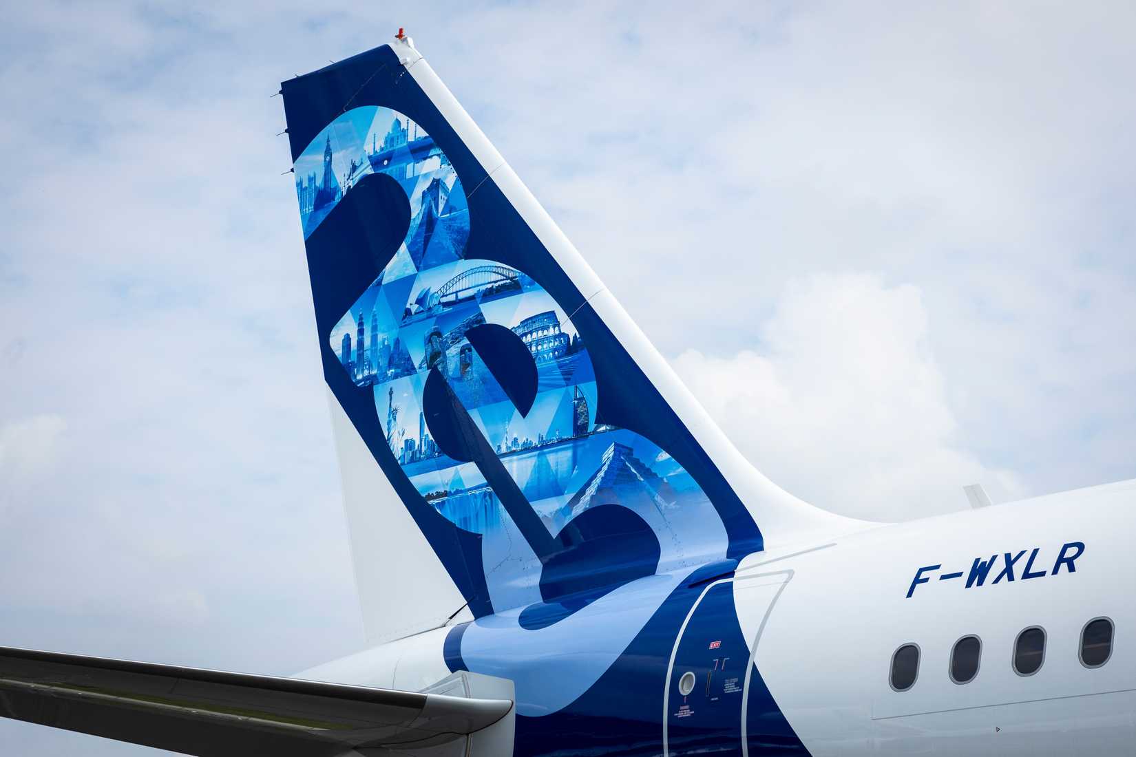 Tail and vertical stabilizer of Airbus A321XLR aircraft