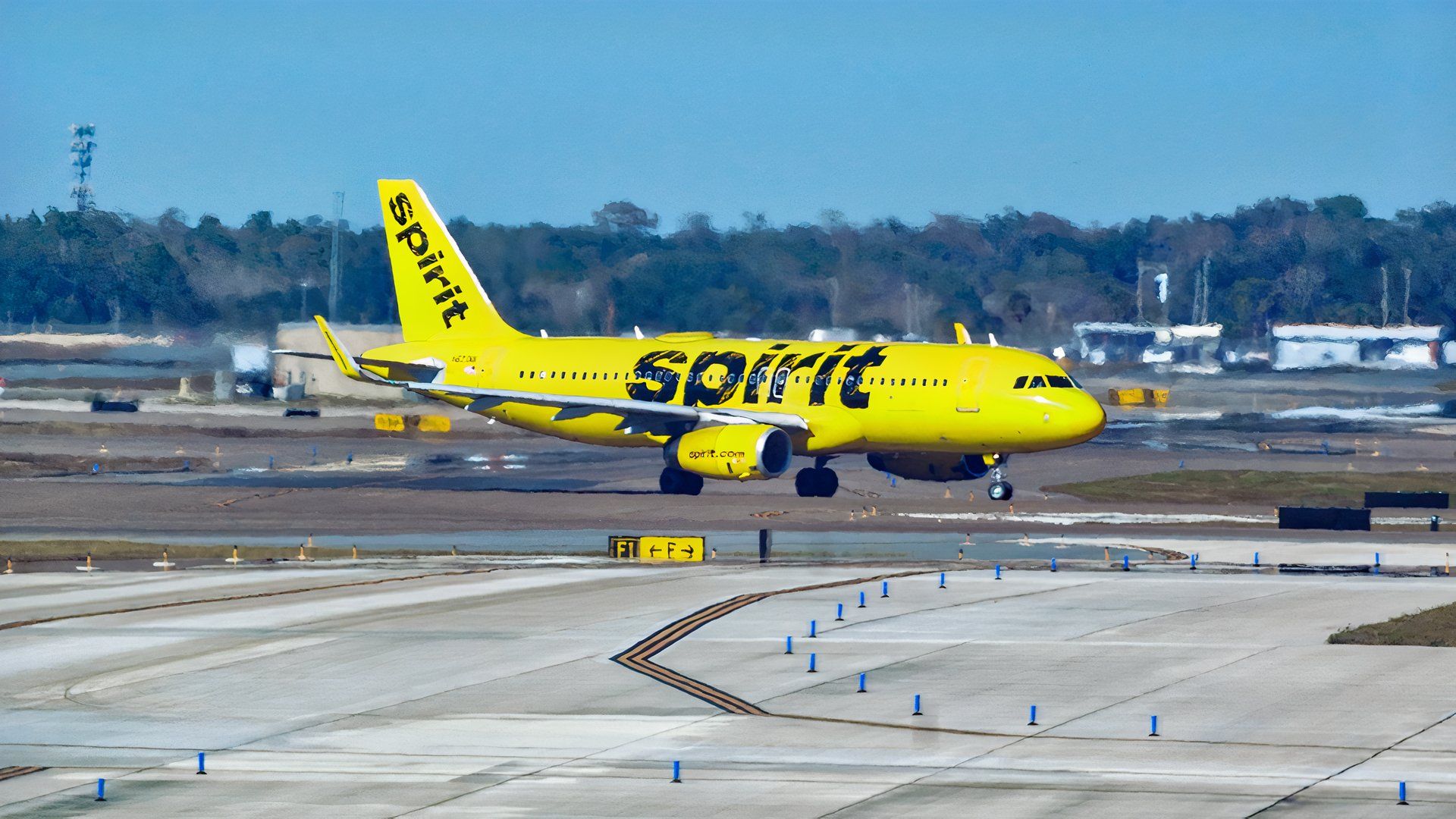 Spirit Airlines Airbus A320 at Orlando International Airport. 