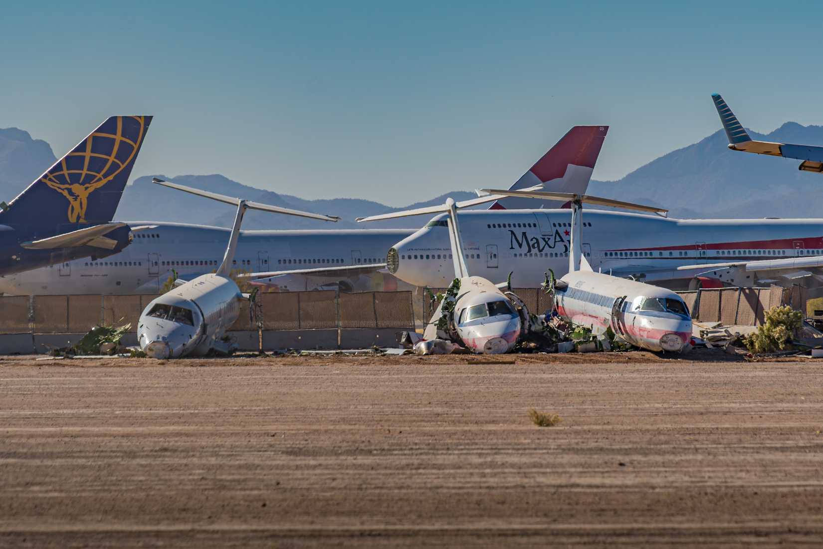 old scrapped aircraft at Marana, AZ boneyard