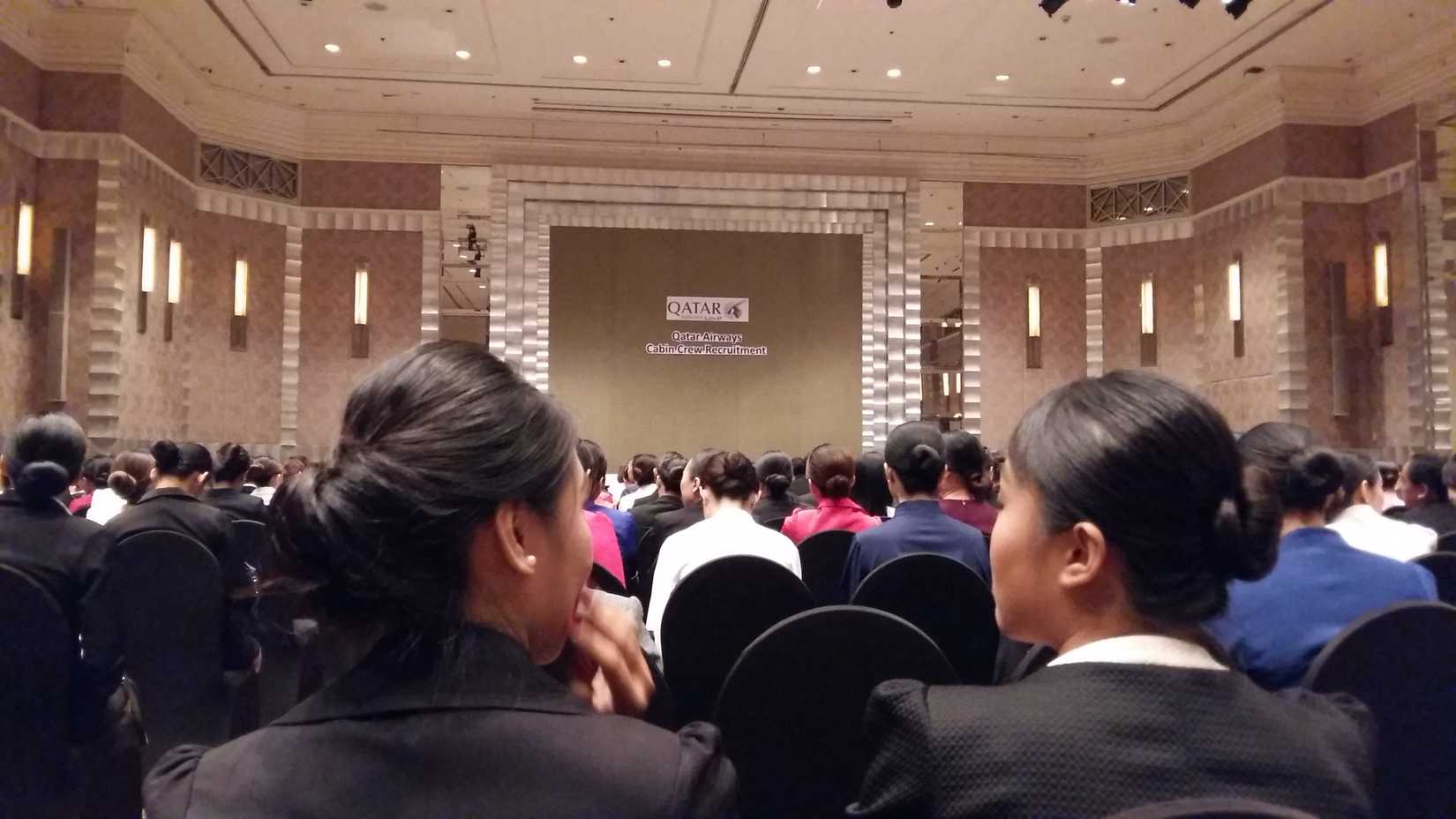 Qatar Airways recruitment event hopeful candidates