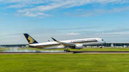Singapore Airlines A350 taking off