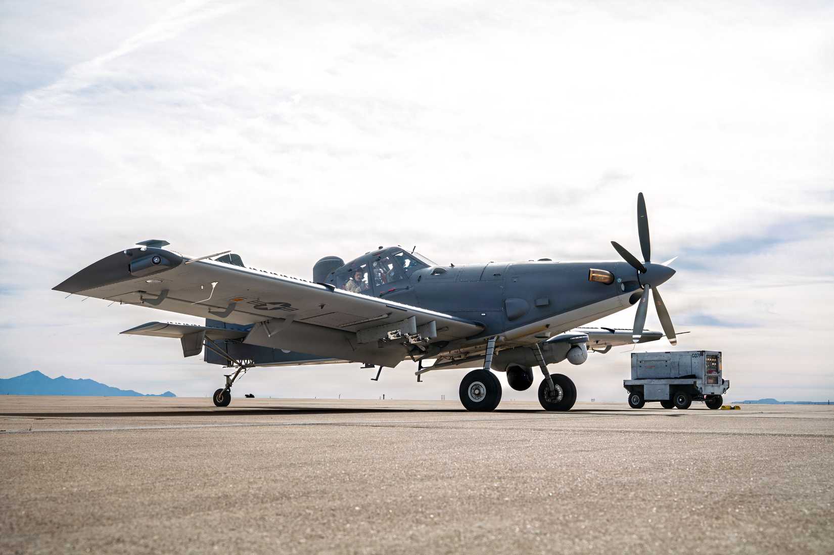 A Skyraider II parked on an Apron