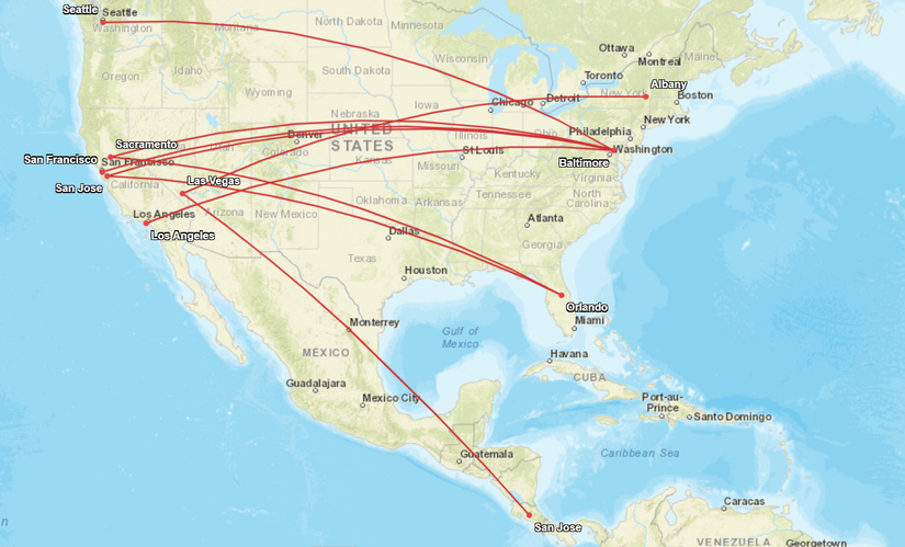 Southwest Longest Lower 48 Routes