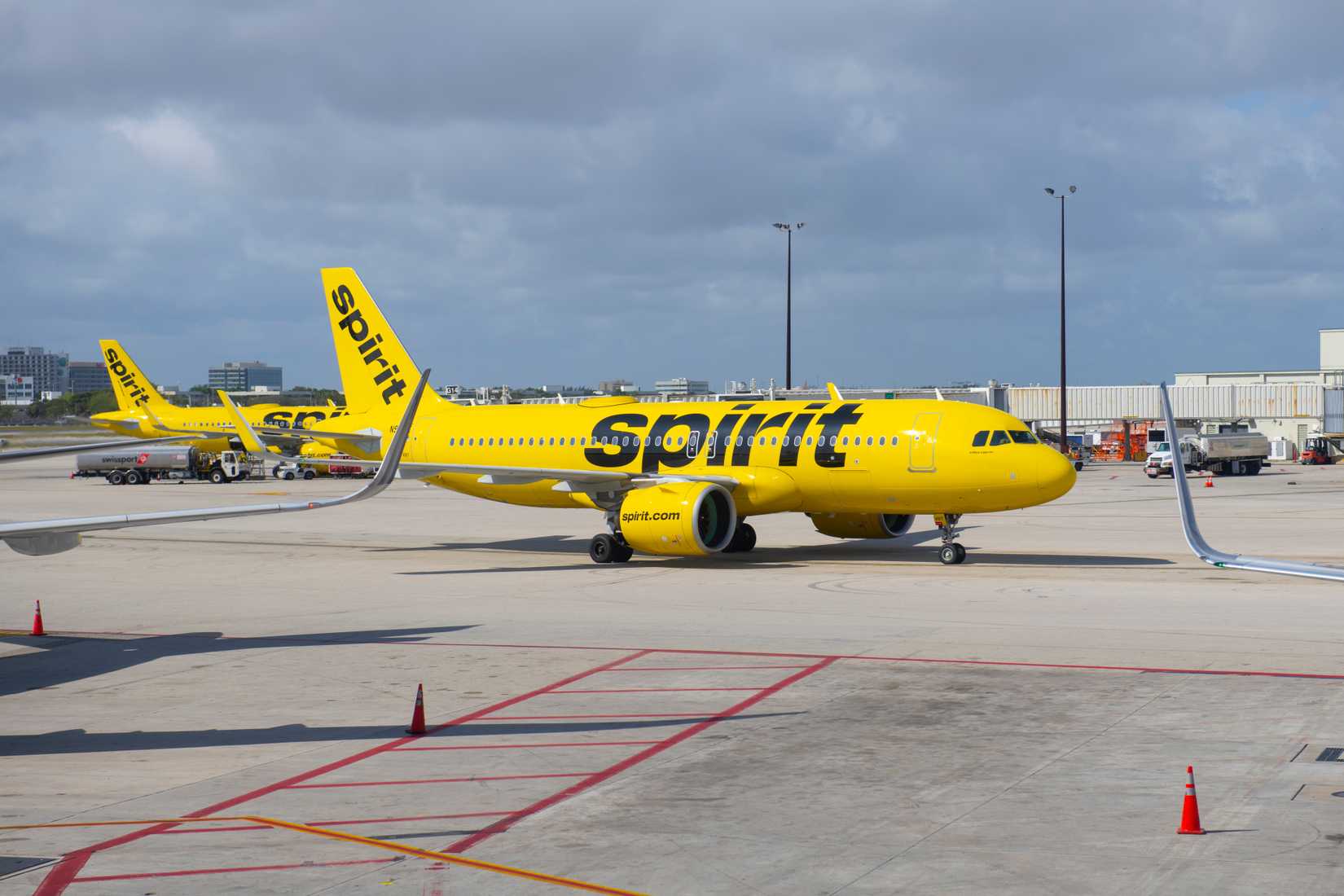 Two Spirit A320neo aircraft on ground