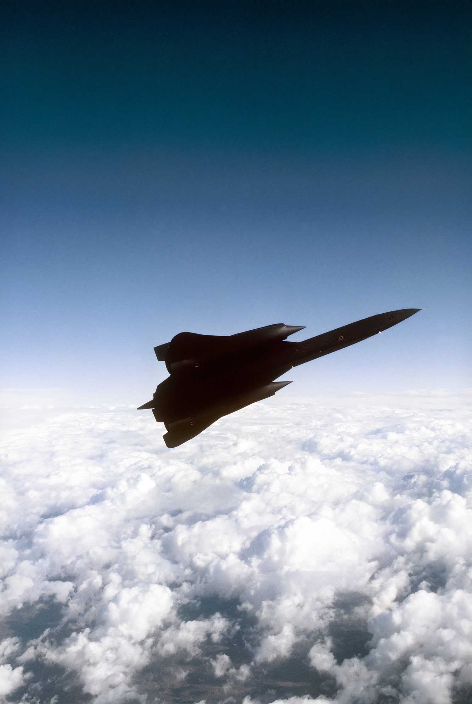 An SR-71 making a sharp ascent. 